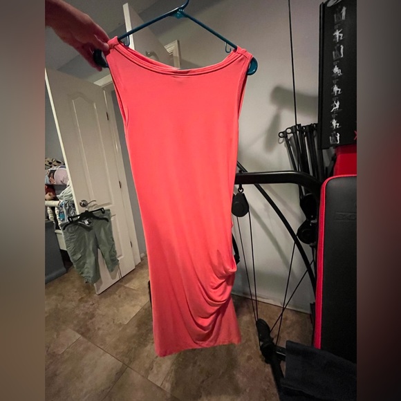 Light orange/salmon Mossimo sleeveless dress. With gathered side.Cute and comfy! - Picture 2 of 4